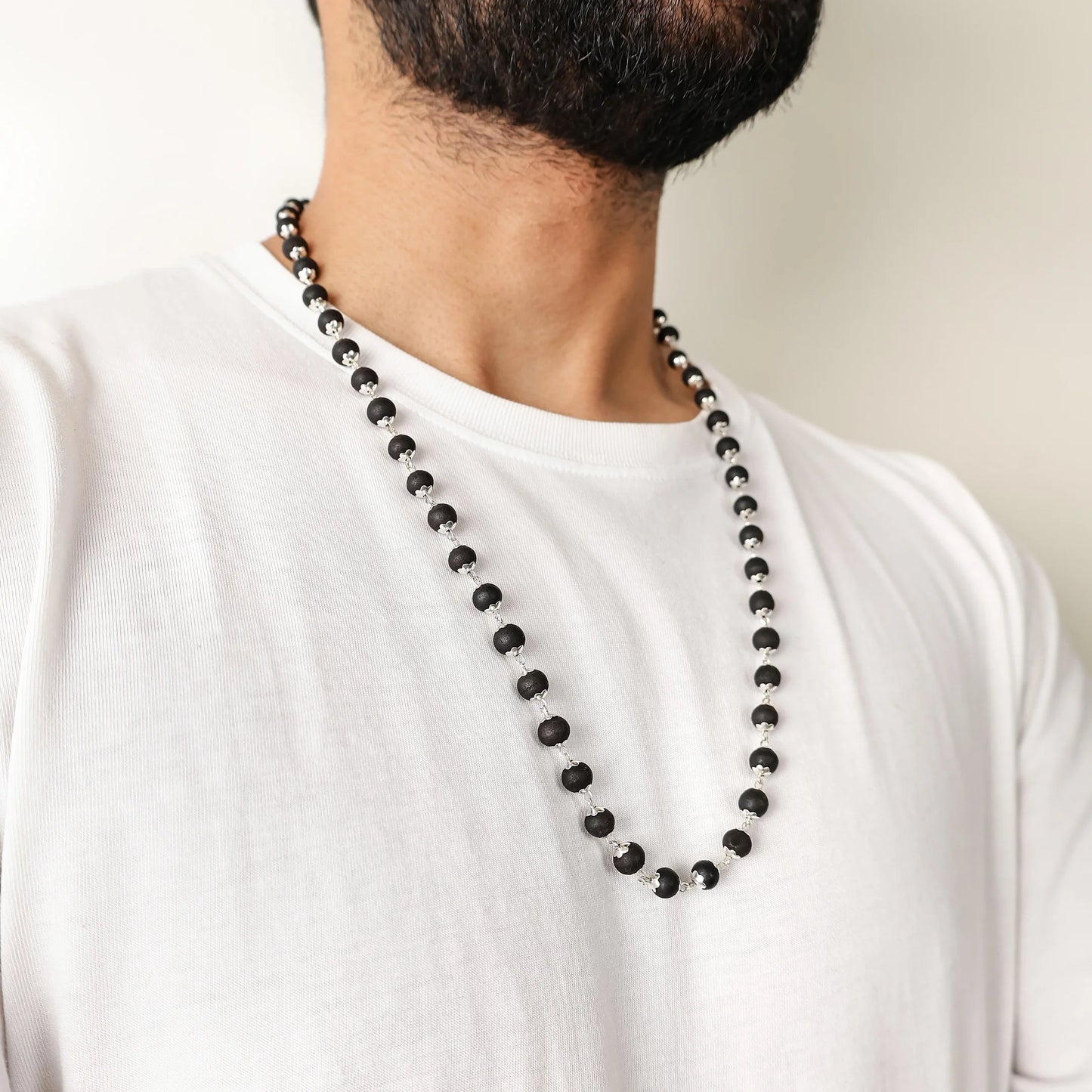 Karungali Malai Silver Cap Necklace with Govt. Certified