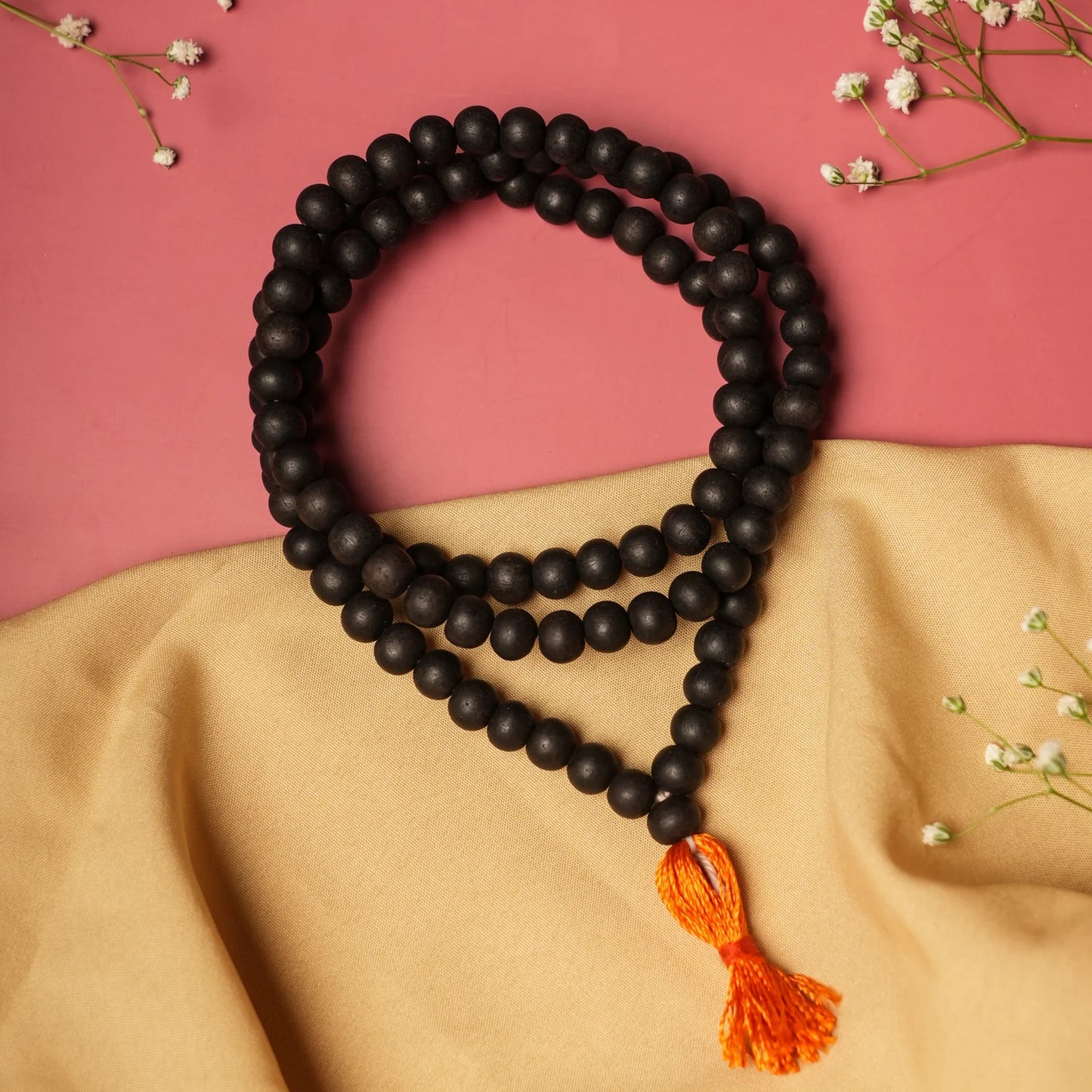 Original Karungali Malai 108-Beads Ebony Wood with Govt. Certified