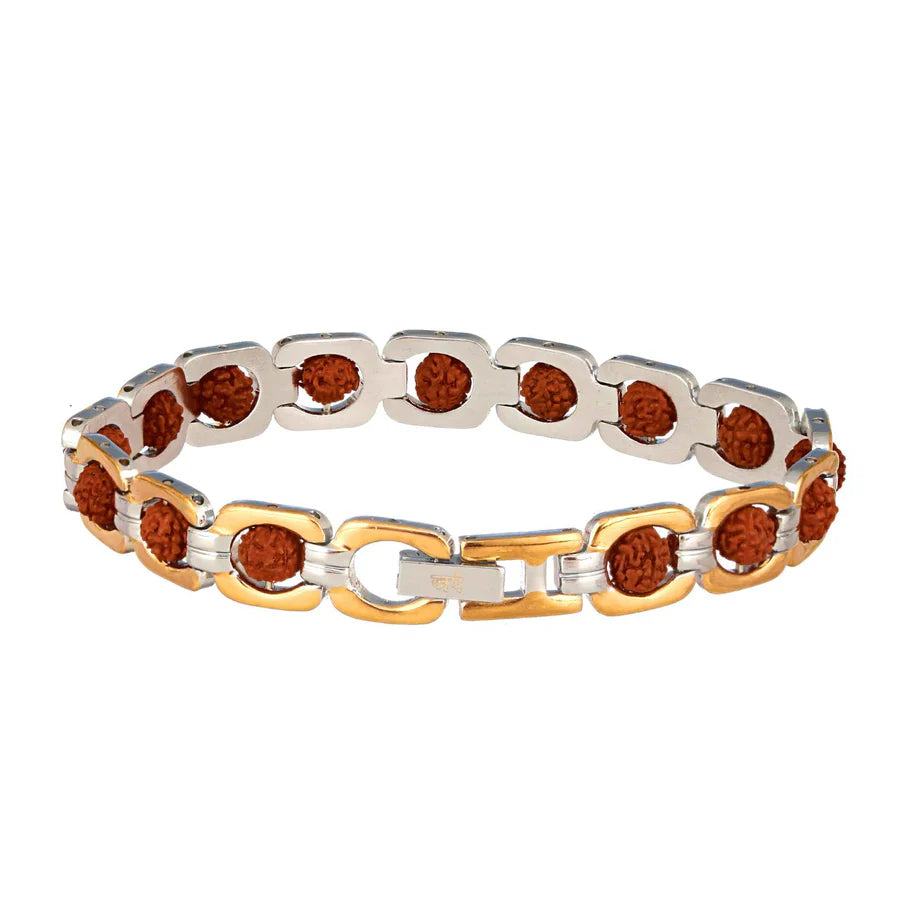 Designer Rudraksha Gold-Plated Bracelet